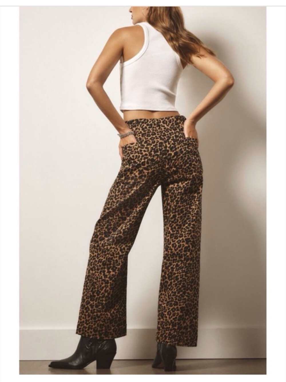 Maeve Colette -30 Tall Leopard-Print Wide-Leg Pants